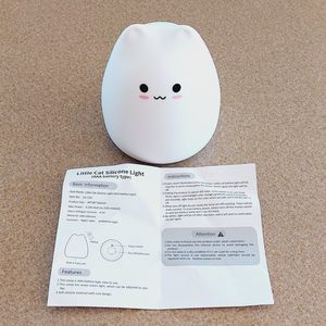 Portable Cat Lamp Night Light Soft Touch Silicone CUTE